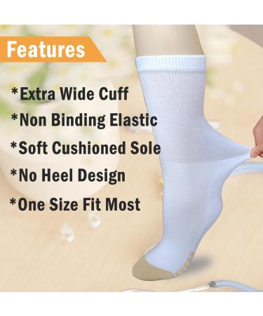 SYOLLAVE Diabetic Socks - Extra Width Non-Binding Neuropathy Socks for Men & Women | Super Wide Bariatric Socks (6 Pairs) for Swollen Feet - Comfort & Relief - Buy Online on GoSupps.com
