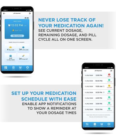 LiveFine Smart WiFi Automatic Pill Dispenser with Clear Lid | 28-Day Medication Organizer | Up to 9 Doses Per Day | Light/Sound Alarms | Lock Key System - Buy Online on GoSupps.com