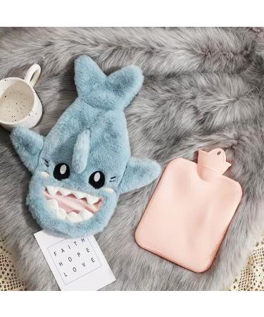 Joiba 1L Hot Water Bottle - Outlet-Proof Rubber Heat Bottle with Soft Cover & Removable Interior | Ideal Hand Warmer for Pain Relief - Blue Shark Design - Buy Online on GoSupps.com