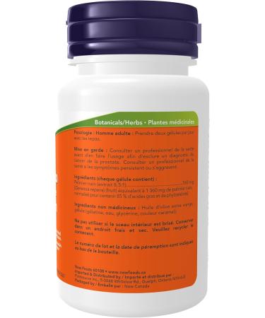 NOW Supplements Saw Palmetto Extract 160mg Softgels 60 Count 60 count (Pack of 1) - Buy Online on GoSupps.com