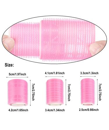 6pcs Self-Adhesive Plastic Hair Rollers for DIY Curly Hairstyle - Pink (3 Sizes) - Buy Online on GoSupps.com