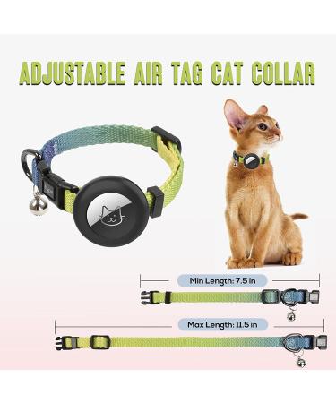Adjustable AirTag Cat Collar with Bell | Sturdy Buckle | Yellow - Buy Online on GoSupps.com