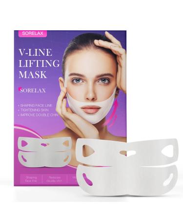 KOSTAK V Line Shaping Face Masks - V Line Lifting Mask  Double Chin Reducer  Face Lift Tape  Chin Strap  Face Slimming Strap  Hydrogel Collagen Patches For Firming and Tightening Skin  7 Masks