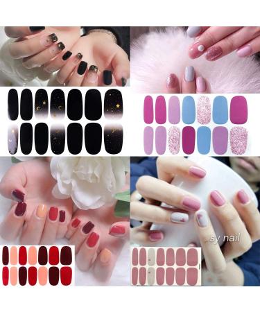 JERCLITY 24 Sheets Solid Color Nail Polish Strips - Press On Nail Stickers for Women | Nail Wraps Set with Nail File - Nail Art DIY - Buy Online on GoSupps.com