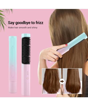 Portable Cordless Hair Straightener Brush - 3 Temp Settings 40 Min Battery Life Auto-Off & Anti-Scald - Perfect for Women | International Shipping - Buy Online on GoSupps.com