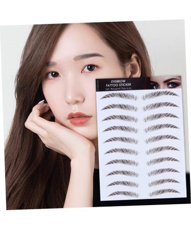 Healeved 4pcs Eyebrow Stickers False Eyebrows Sticker 6d Hair Makeup Tools Water Transfer Paper with Ink - Buy Online on GoSupps.com