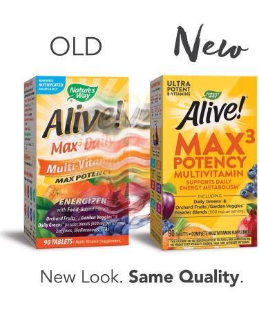 Nature's Way Alive! Max Potency Daily Multivitamin Tablets Natural 90 Count - Buy Online on GoSupps.com