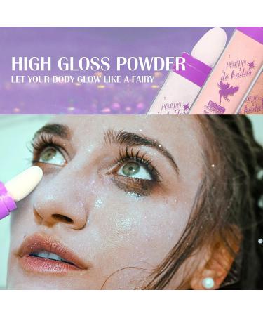 DAGEDA 3 Colors Body Glitter - Shimmer Highlighter Powder Stick for Face, Hair & Body - Fairy Glitter Sparkle Powder in White, Pink, Gold - 3 Counts - Cosmetics for a High Gloss Finish - Buy Online on GoSupps.com