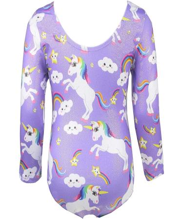 Girls Gymnastics Leotard Sparkle Dancewear Purple Unicorn - Size 6-7 Years - Buy Online on GoSupps.com