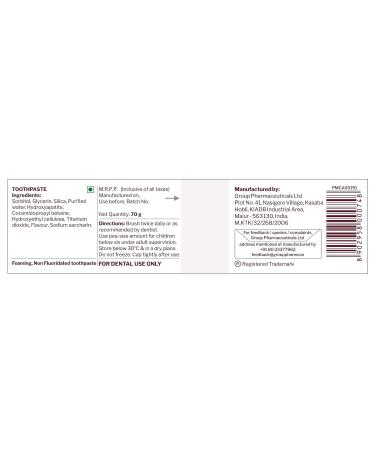 Aclaim Toothpaste for Sensitivity & Remineralization - 70g - GPL | International Shipping Available - Buy Online on GoSupps.com