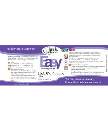 Easy Vitamins & Minerals Iron - Organic Iron (Powder) energy health supplement formula - Gentle Mixes clear No Constipation No Stomach Upset NO taste NO texture NEVER Thickens. - Ultra Premium Dietary Supplement - No Fillers or Binders No Artificial Ingre - Buy Online on GoSupps.com