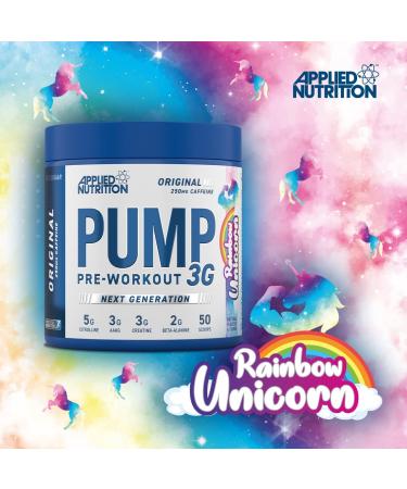 Applied Nutrition Pump 3G Pre Workout - Rainbow Unicorn 25 Servings - Energy Focus & Performance Supplement - Buy Online on GoSupps.com