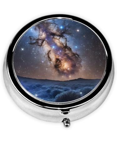 Buy Universe Galaxy Space Printed Mini Round Pill Box - 3 Compartment Travel Organizer for Home & Office - Buy Online on GoSupps.com