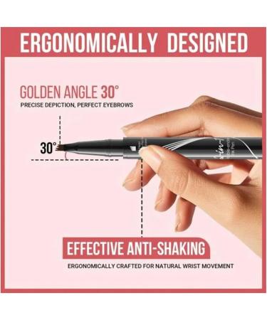 Liquid Eyebrow Pen 3D Microblading Eyebrow Pencil Waterproof Liquid Eyebrow Pen Double Head Liquid Eyebrow Pencil Creates Natural Brows Black - Buy Online on GoSupps.com