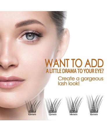 VIAVOGUE Lash Clusters - 40 Individual False Eyelashes for DIY Extension - 12mm Natural Fluffy Wispy Look - Reusable Cluster Lashes for Home Extensions - Buy Online on GoSupps.com
