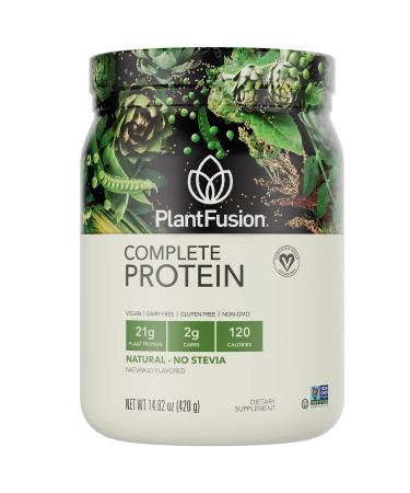PlantFusion Vegan Protein Powder, Plant Based Protein Powder, BCAAs + Digestive Enzymes, Clean Protein; Dairy Free, Gluten Free, Natural .93lb Natural - No Stevia 14.82 Ounce (Pack of 1)
