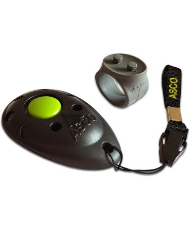 Asco 2x Premium Clicker for Dog Cat & Horse Training - Professional Finger Clickers - Black AC01F - 2 Pack - Buy Online on GoSupps.com
