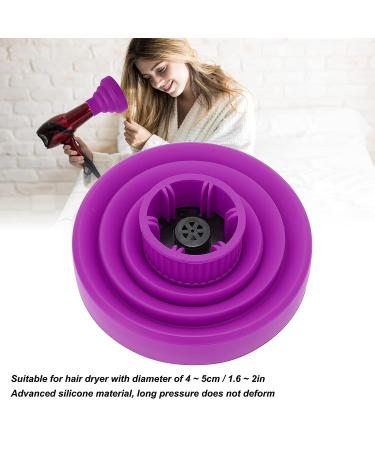Collapsible Silicone Hair Dryer Diffuser for Portable Travel | Purple Universal Diffuser for Hair Blow Dryer - Buy Online on GoSupps.com