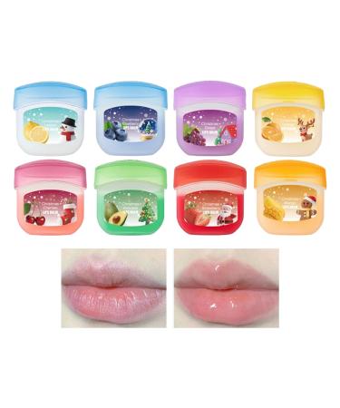 Moisturizing Lip Balm Fruity Flavor Restoring Cream Christmas Theme Brightening Lip Balm for Women Youth Family Friend Winter Cold Weather Makeup Home Travel Sleeping at Night