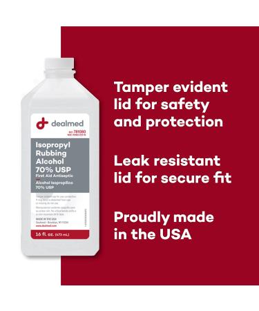 Dealmed Isopropyl Rubbing Alcohol 70% USP 16 fl. oz - First Aid Antiseptic (1 Pack) - Buy Online on GoSupps.com
