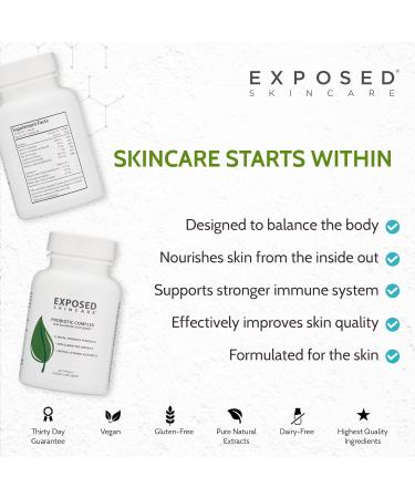 Exposed Skin Care Probiotic Supplement Complex with 1 Billion CFU for Daily Skin Care Routine 60 Capsules - Buy Online on GoSupps.com