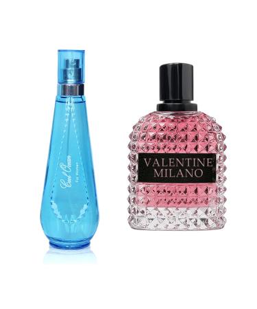 Women's Perfume Combo Set Milano Women&Cool Ocean Floral Fruity Fragrance Eau De Parfum Elegant 100ml Bottle Natural Spray Each for Daily Used Milano&Cool Ocean