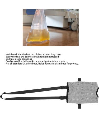Asixxsix Urine Drainage Bag Holder 2000ml - Durable Foley Catheter Bag Cover with Adjustable Strap & Invisible Slit (Gray) - Buy Online on GoSupps.com
