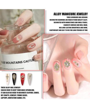 24 Pcs Shiny 3D Nail Charms: Gold Metal Rhinestones Gems for Luxury Nail Art - DIY Crafts - Buy Online on GoSupps.com
