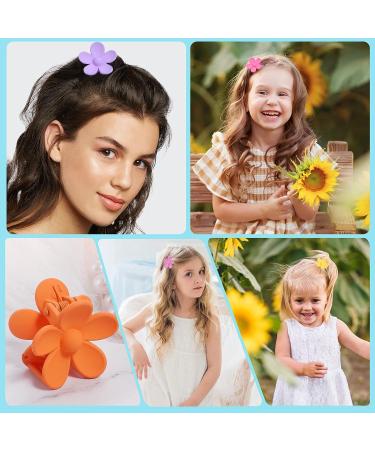 12PCS Matte Small Flower Hair Claw Clips for Women Girls - Strong Hold 1.33 Inch Mini Hair Claw Jaw Clips for Thick Thin Hair - Cute Hair Accessories - Buy Online on GoSupps.com