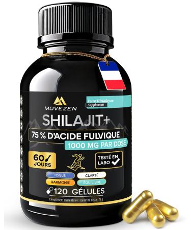 Shilajit Pur de l Himalaya en G lules Bio - Hautement Dos 1000 mg Extrait 5:1 +75% d Acide Fulvique 120 G lules V gan nergie Performance - +85 Min raux Sans Additifs Test