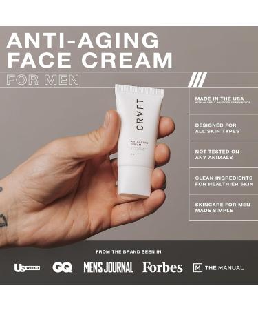 Hair Craft Co. Men's Anti-Aging Face Cream - 1oz | Fight Fine Lines & Wrinkles | 30-Day Supply | Unscented & Made in USA - Buy Online on GoSupps.com