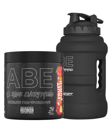 Applied Nutrition Bundle ABE Pre Workout 375g + JUG 2.5 LT Matt Black | All Black Everything Pre Workout Powder Energy & Physical Performance with Creatine Beta Alanine (Fruit Punch)