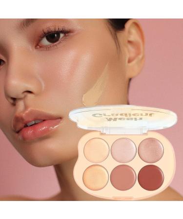  demaxiyad Highlighter Makeup Palette Versatile 6-Color Cheek Palette Blendable Texture Waterproof Long-Lasting Cosmetic Cream Kit for Artists and Young People - Buy Online on GoSupps.com