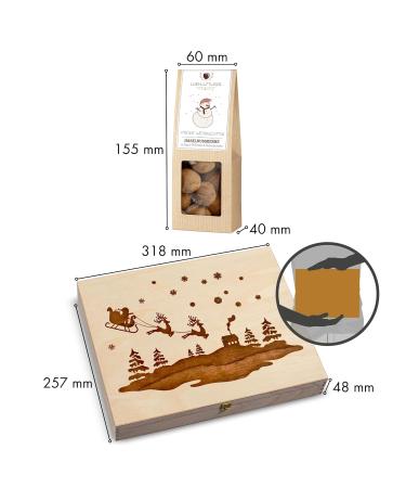 Wellnut Limited Christmas Edition: 8 Gourmet Snack Mixtures in Birch Wood Box | Perfect Holiday Gift of Nuts Fruits & Chocolate - Buy Online on GoSupps.com