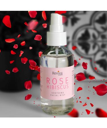 Rose Hibiscus Hydrating Facial Mist | Reviva Labs 4oz | Hyaluronic Acid Rosa Damascena Hibiscus Extract & Witch Hazel for Glowing Skin - Buy Online on GoSupps.com