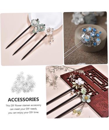 FOMIYES 100 Pcs Hairpin Accessories Applique Bride Flowers 1X1cmx2pcs Silverx2pcs - Buy Online on GoSupps.com