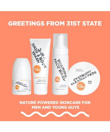 31st State Skincare Grooming Gift Set - Foaming Face Wash 2-in-1 Hair & Body Wash Overnight Pads & Deodorant - Perfect for Men s Grooming | International Shipping Available - Buy Online on GoSupps.com