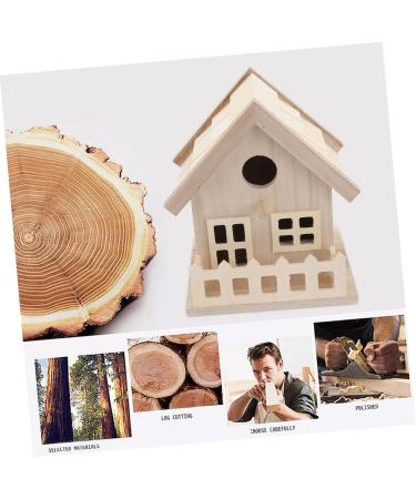 Exceart Unpainted Wooden Birdhouse Set - 3 Decorative Bird Cages (14x13cm) | Bulk Bird Nest Accessories for Garden - Buy Online on GoSupps.com