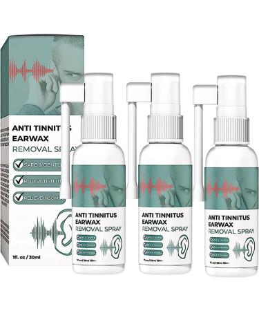 CRusio GFOUK Anti Tinnitus Earwax Removal Spray GFOUK Anti Cochlear Blockage Removal Spray Tinnitus Relief for Ringing Earsfor Clogged Ear Relief and Swimmer s Ear (3pcs)