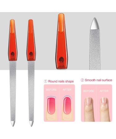 12 Pcs Metal Nail File - Stainless Steel Double Sided Sapphire File for Fingernails and Toenails - 6.7 Inch, Anti-Slip Handle - Manicure Tool for Women and Men, Brown - Buy Online on GoSupps.com
