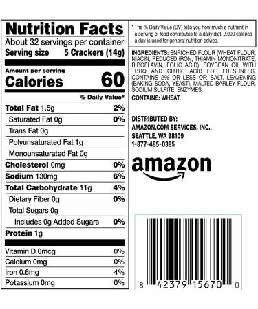 Happy Belly Original Saltine Crackers - 16 Ounce | Amazon Brand - Buy Online on GoSupps.com