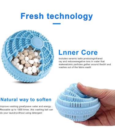 WELLXUNK Super Laundry Washing Ball All Natural Detergent Alternative Washing Balls for Washing Machine Eco Friendly Reusable 1000 Washes for Easy to Use Clean & Soften Clothes Wash Ball - Buy Online on GoSupps.com