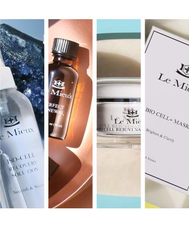 Le Mieux Age-Defying Beauty Essentials - 5-Piece Luxury Skincare Set for Dry Skin | Peptide Foam Cleanser Essence Toner Collagen Serum Eye Wrinkle Corrector & 24 Hr Cream - Buy Online on GoSupps.com