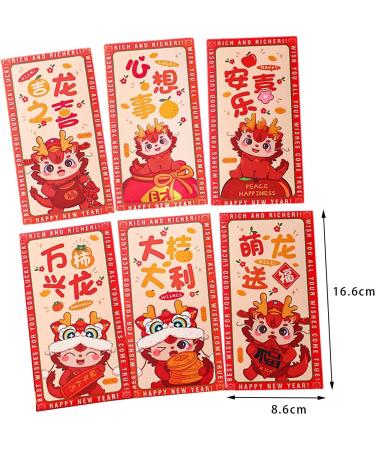 Generic 6X Red Envelopes for Chinese Lunar New Year Red Packets Best Wishes Gift from Hong Bao Lucky Money for Spring Festival Graduation Style C - Buy Online on GoSupps.com