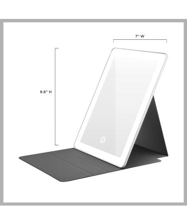 Conair LED Travel Mirror Tablet Style with Case - 1X/5X Magnification, Rechargeable - Matte White/Black - Buy Online on GoSupps.com