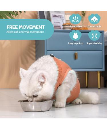Avont Cat Recovery Suit | Post Surgery Kitten Onesie for Abdominal Wounds - Coral (M) - Buy Online on GoSupps.com