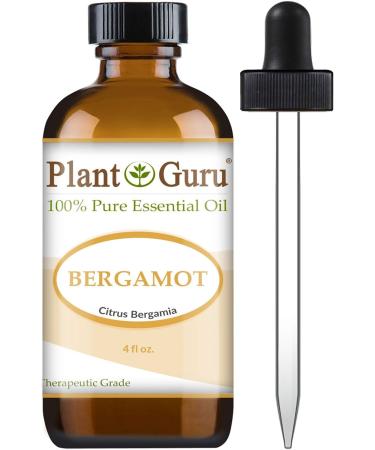 Plant Guru Bergamot Essential Oil 4 oz 100% Pure Undiluted Therapeutic Grade