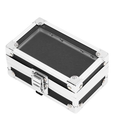 Efficient Nail Drill Bit Storage Box with Multi Hole Capacity Durable Construction Transparent Flip Cover for Salon Nail Grinding Head (Black)