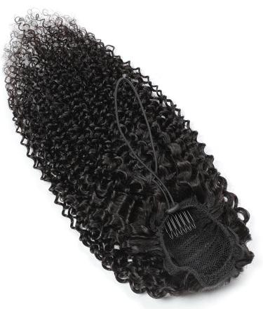 Luovce Ponytail Extension Human Hair Kinky Curly Drawstring Ponytail Hair Extension 18 inches Natural Colour 18 inch Natural Colour - Buy Online on GoSupps.com