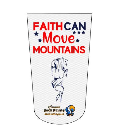 Heal with Appeal Amputee stump sock Faith Can Move Mountains wh V1 3Ply stump sock